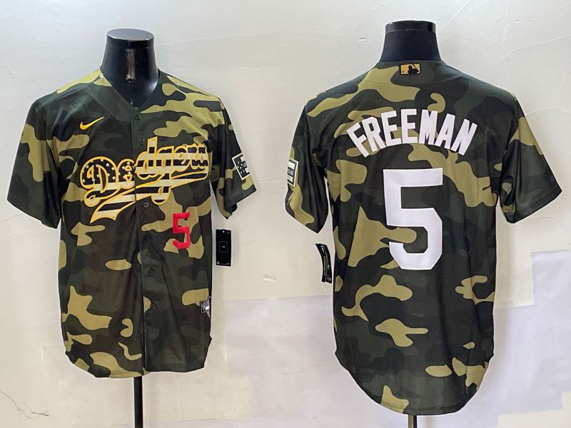 Men Los Angeles Dodgers #5 Freeman Camo Joint Name 2025 Nike MLB Jersey style 10->los angeles dodgers->MLB Jersey